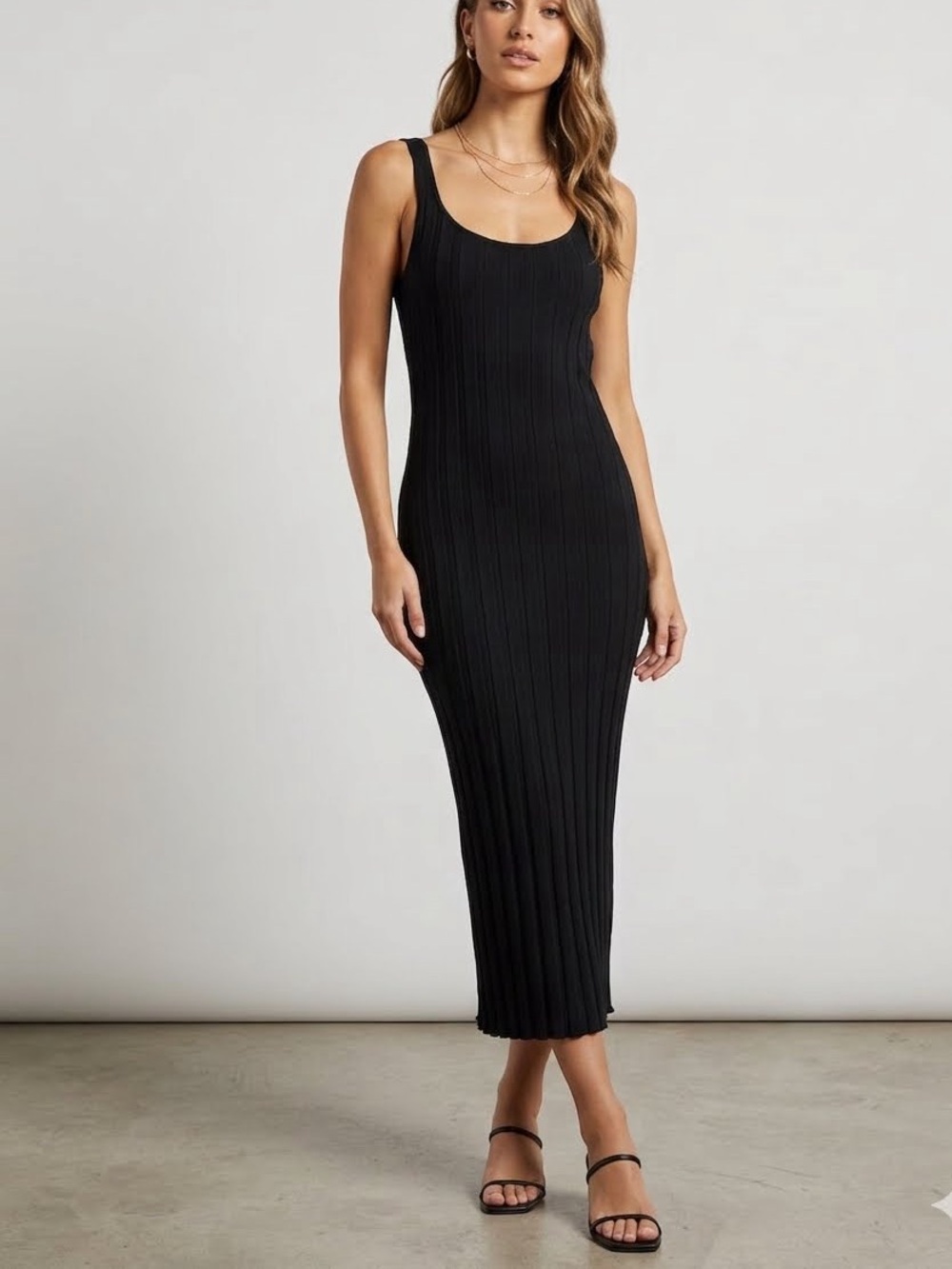 Free People FP Beach Santos Sweater Midi Dress Black S